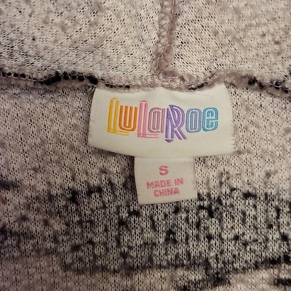 🛍LulaRoe Open Front Hooded Long Sleeve Purple Black Stripe Cardigan Womens‎ S - Picture 2 of 6